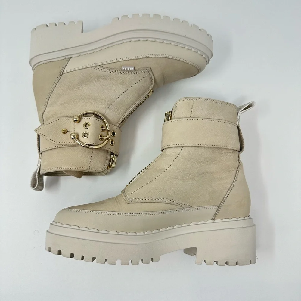 Nubikk lace up Ankle Boots Fae Ray in Sand Women's EU 36/US 5.5